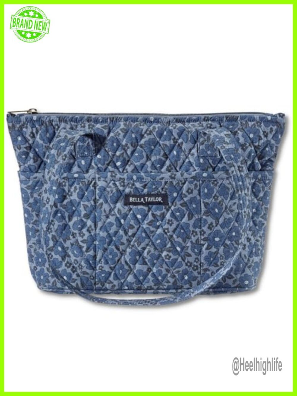 Small Quilted Shoulder Tote Bag with Pockets for Women